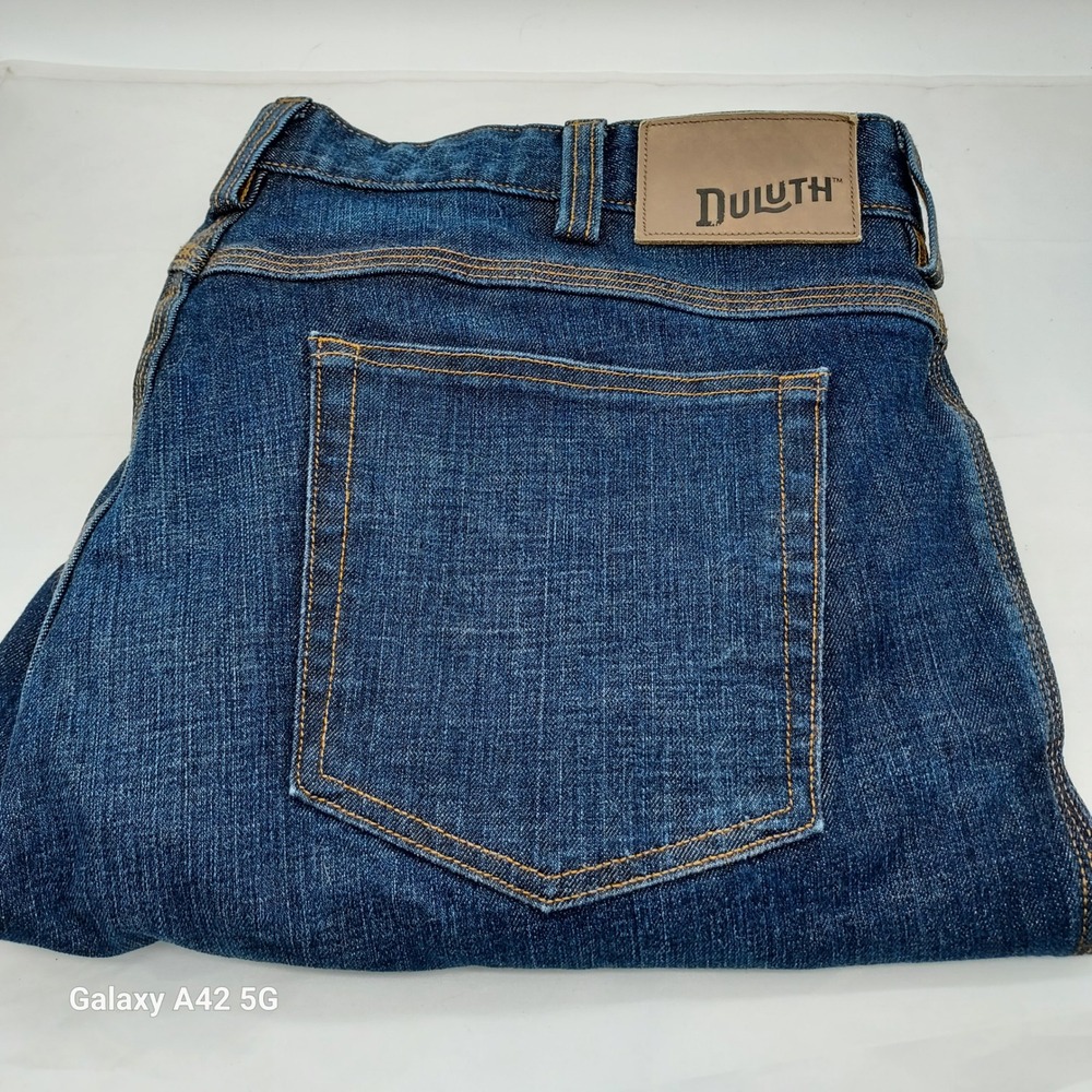 Duluth Trading Co Flex Ballroom Jeans Mens 38x30 Relaxed Fit Dark Wash Indigo